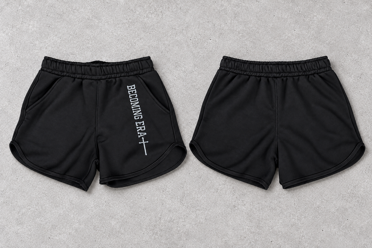 Black “1 of 1” Becoming Era shorts